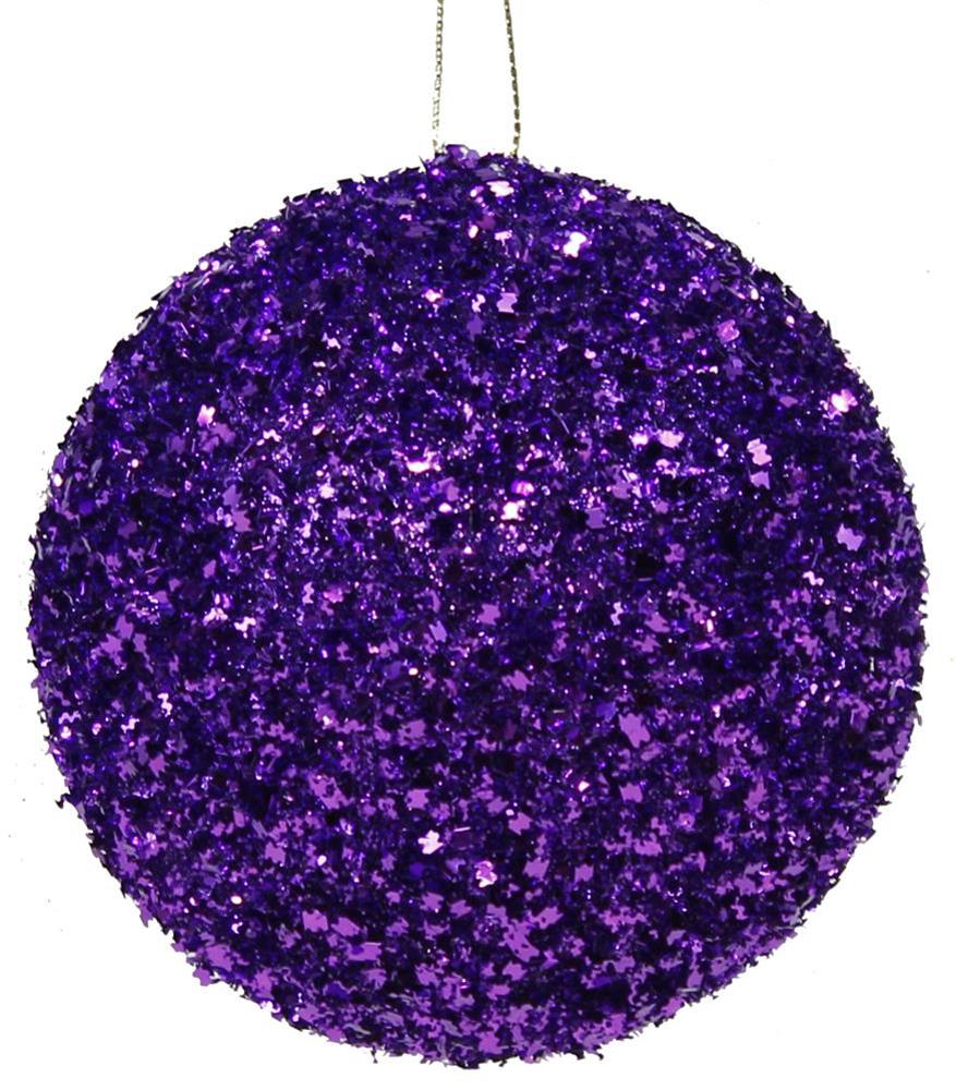 100mm Diamond Pattern Ball Ornament: Purple, Green, Gold